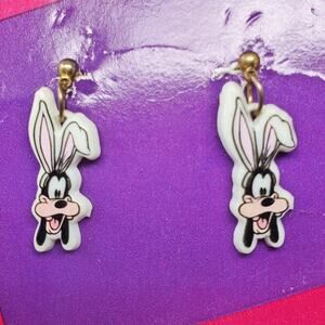 Disney Mickey's Vintage Goofy w Bunny Earrings Kids 1990s